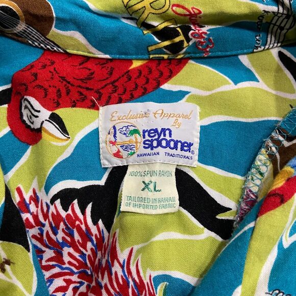 Reyn Spooner Vintage Hawaiian Spun Rayon Margaritaville Volcano Shirt Men's XL - Picture 7 of 9